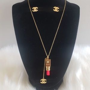 Earrings and necklace